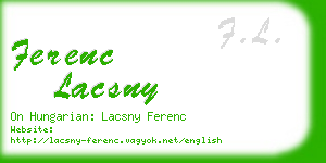ferenc lacsny business card